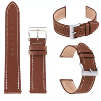 Bracelets de montre en cuir pleine fleur personnalisés en gros pour Huawei/Samsung, à dégagement rapide, ultra-fins, 18/20/22/24 mm