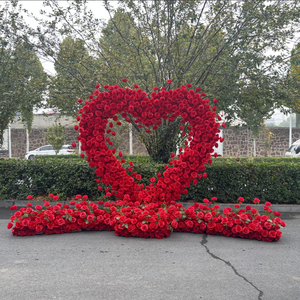 W-C020 Nuovo Design Arco a Cuore Artificiale 7ft/8ft con Fiori Arco a Cuore di Rose Artificiali per Proposte di Matrimonio e Sfondo per Eventi - Product Image 3