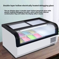 Vitrine Commerciale de Comptoir pour Crèmes Glacées et Yaourts avec Verre Anti-Buée, Congélateur pour Sucettes Glacées Rigides