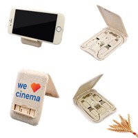 Para viajes, viaje de negocios, producto de tendencia, tarjeta 6 en 1, adaptador de caja multitesoro, cable de carga con soporte para teléfono móvil