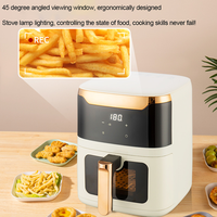 Friteuse à air numérique haute efficacité 6L 1500W, facile à nettoyer, polyvalente, cuisinière électrique, classe énergétique A+ pour appartement