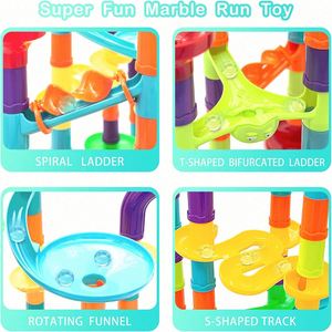 Juego de Pista de Canicas para Niños, Laberinto de Carreras, 113 Piezas, Bloques de Construcción, Juguetes Educativos STEM - Product Image 2