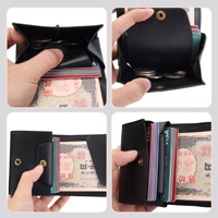 Dompet Pria Minimalis Jepang Kapasitas Besar dengan Kantong Koin RFID, Tempat Kartu Kredit Bisnis dengan Kompartemen Koin