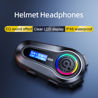 Auriculares para Casco de Motocicleta Q08, Kit de Sistema de Audio para Casco con Resistencia al Agua IPX6 y Cancelación de Ruido Dual