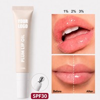Gloss à lèvres repulpant SPF30, volume extrême, acide hyaluronique, collagène, huile repulpante pour les lèvres, protection solaire, nourrissant, marque privée