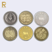 Pièce de Monnaie en Laiton Moulé Sous Pression pour Prise de Décision, Médaillon Plaqué Or Imprimé en Couleur, Souvenir de Collection à Retourner Oui/Non pour Prise de Décision
