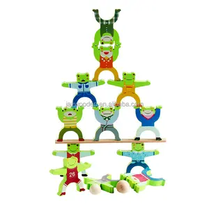 Frog Wooden Balance Building Blocks High Folding Music Intelligence Children's Concentration Training Layer Layer Structure