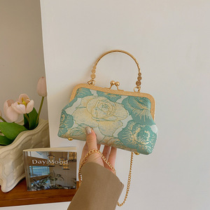 Bolsos de Noche Clásicos para Mujer al por Mayor de Fábrica, Bolsos de Diseño Popular, Cadena Pequeña, Simple, Estilo Cheongsam, Tres Usos, Poliéster - Product Image 6