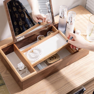 DS Luxury Handmade Craft <b>Gifts</b> Jewelry Case <b>Large</b> Capacity Cosmetic Organizer Wooden Rectangle Dressing Case Customizable <b>Box</b> - Product Image 1