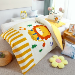 Algodón 3pcs _ set Kindergarten dibujos animados habitación de los niños Juego de cama <span class=keywords><strong>cuna</strong></span> de bebé edredón cubierta sábanas sin relleno suave - Product Image 4