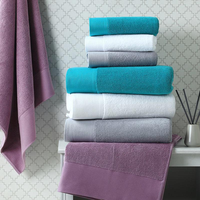 100% Organic Cotton Quick-Dry Skin-Friendly 5-Star Luxury Bath Towel Set Solid Color Hotel Bathroom Towel Set