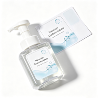 Étiquettes autocollantes transparentes en PET pour lavage des mains moussant Haoxuan OEM, imprimées à l'encre blanche avec vernis sélectif UV pour emballage de bouteilles