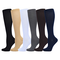 Chaussettes de compression sportives tricotées Bestseller ODM professionnelles à ions de cuivre, absorbant la transpiration et anti-odeurs