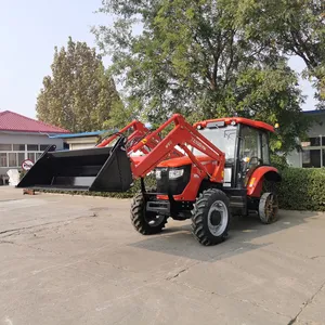 Yto 75hp 4x4 trang trại máy kéo x754 với phía trước loader backhoe