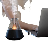 Difusor de Aroma Ultrasónico USB Portátil, Difusor de Aroma Eléctrico con Simulación de Lava Volcánica para Yoga y Relajación en el Hogar, Humidificador