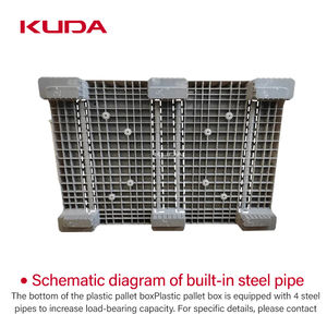 KUDA 1208B-ZDKBX Caja de palés plegable de uso industrial resistente Caja de palés de plástico plegable sólida apilable a granel 1200x800x900mm - Product Image 4