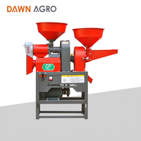 DAWN AGRO Moulin à riz combiné portable, équipement de moulin à farine, décortiqueuse de riz pour usage domestique, moulin à disques