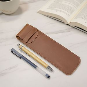 Étui à stylos en cuir véritable à expédition rapide, porte-stylos personnalisé avec logo, pochette multi-stylos, housse de protection, cadeaux promotionnels de bienvenue - Product Image 2