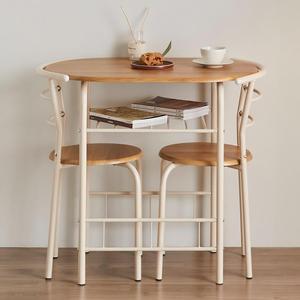 Table à manger en bois nordique moderne à quatre pieds Table à manger ovale bon marché marron meubles de maison Table à manger noire - Product Image 5