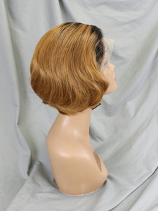 Vente en gros Couleur Orange Gingembre #350 Perruques Courtes Bob Perruques Naturelles Brésiliennes Cheveux Humains Avant <span class=keywords><strong>de</strong></span> Lacet Perruques <span class=keywords><strong>Oreille</strong></span> à <span class=keywords><strong>Oreille</strong></span> Frontale Pixies Perruques - Product Image 6