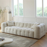 Ensemble de canapés modulaires de style minimaliste moderne, meubles de salon, canapé en tissu velours Teddy, canapé en forme de L