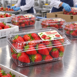 Wholesale Clear PET Clamshell Strawberry Tray with Snap Lock Vent Holes for Supermarket Fresh Produce - Product Image 4
