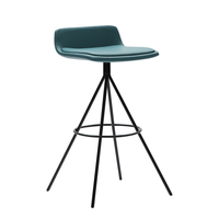 Tabouret de bar moderne de style nordique rétro, en cuir PU, pieds fixes, cadre en métal, chaise tendance pour la maison, bar, salle à manger, salon, vente en gros