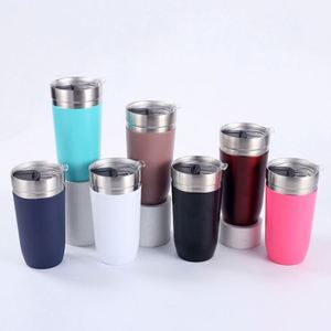 Custom Logo 500ml Double-Wall Vacuum <b>Insulated</b> Stainless Steel Transparent Lid Direct-Drink Outdoor Car-Mounted Coffee <b>Mug</b> - Product Image 1