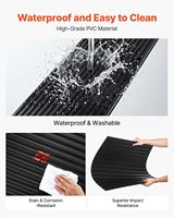 Plaques de plafond en PVC 24 x 48 pouces, panneaux linéaires 3D noirs, feuille de PVC lisse pour plafond suspendu, surface résistante aux chocs et peignable