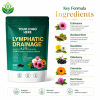Complément alimentaire botanique 21-en-1 pour le soutien lymphatique, 4275 mg équivalents par portion, 240 gélules molles, sans gluten, sans produits laitiers, non OGM