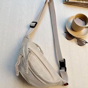 Keymay Custom Corduroy Letter Pattern Fanny Pack Portable Zip Crossbody Waist Bag Fashionable Unisex Casual Zipper Closure - Product Image 6