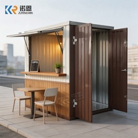 Kiosque de vente au détail en conteneur, magasin extérieur personnalisé pour les boissons, les desserts, les souvenirs et les services à emporter