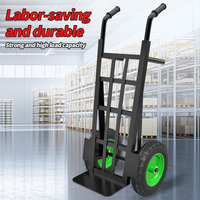 Carretilla de Plataforma Plegable de Grado Industrial - Transportador de Carga Pesada de 300 kg con Mango Ergonómico para Envíos en Almacenes