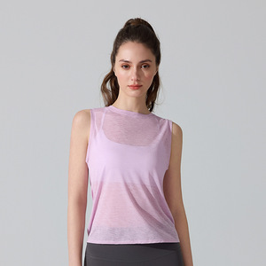 Damen Ärmelloses Top Locker Sitzend Rückenfrei Atmungsaktiv Schnelltrocknend Bluse für Damen Fitness Yoga-Bekleidung mit Eigenem Logo - Product Image 6