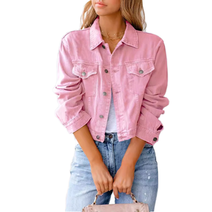 Veste en jean nouvelle collection printemps-été, haut à manches longues, 10 couleurs, veste courte décontractée pour femmes - Product Image 1