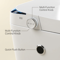 WC intelligent monobloc en céramique carrée avec bidet intégré, chasse d'eau automatique et télécommande, idéal pour projets hôteliers - Vente en gros usine