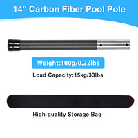 Manche de pêche à feuilles en fibre de carbone pour piscine, court, léger, portable, universel, pour spa et bain à remous