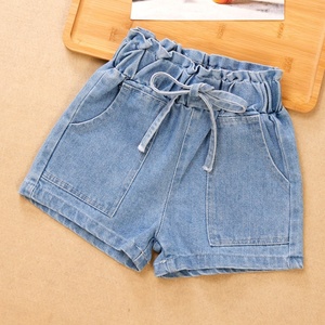 2025 New Style Girls' Summer Outer-Wear Thin Denim <strong>Capris</strong>, for Older Girls (Kids' Skort-Style Shorts) - Product Image 1