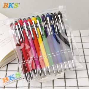 Luxury <b>Ballpoint</b> <b>Pens</b> with Custom Logo Metal Soft Touch Screen <b>Pens</b> Silver UV Printing Modern Design Rubber Grip Fast Shipping - Product Image 6