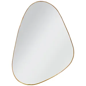 Irregular Wall Mirror Brass Framed Wall Mirror for Living Room Bedroom Luxury Bathroom Mirrors Home Decoration