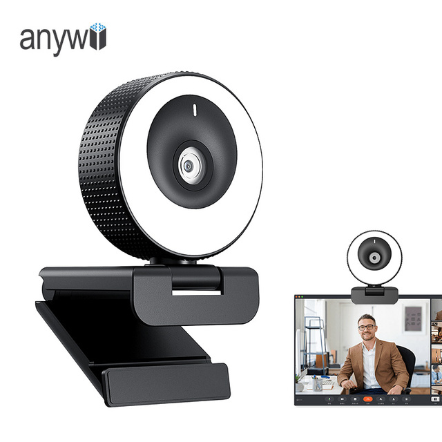 Anywii 60fps Webcam 1080p Autofocus Streaming Web Camera Living Stream Camera With Mics&privacy Cover for Tiktok/youtube