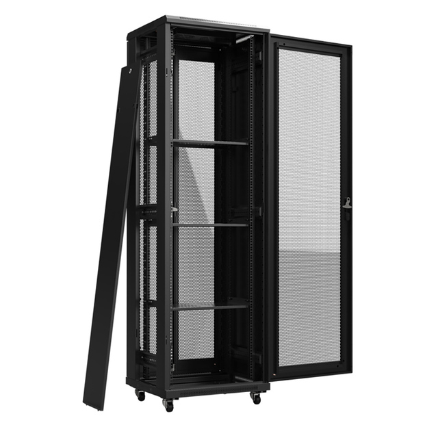 42U Server Rack Network Cabinet Data Center Enclosure 600mm Width 600mm Depth Vented Mesh Door Standard SPCC Steel 19 Inch