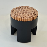 Chaise en bois massif de style nordique, pouf rond, tabouret de coiffeuse, pouf d'angle de canapé pour la maison