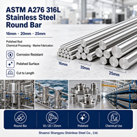 Barre ronde en acier inoxydable ASTM A276 316L, 16 mm, 20 mm, 25 mm, polie, pour le traitement chimique et la fabrication marine