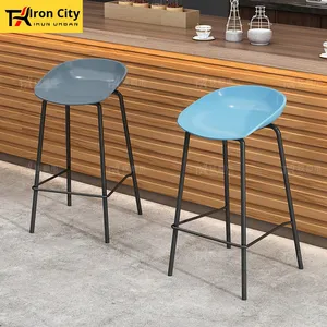 เก้าอี้บาร์สไตล์มินิมอลทันสมัยสำหรับใช้งานกลางแจ้งเก้าอี้สูงทันสมัยหรูหราสำหรับแผนกต้อนรับแคชเชียร์เคาน์เตอร์ห้องนั่งเล่นเคลื่อนที่ - Product Image 4