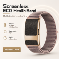 Tracker d'activité sans écran, surveillance de la fréquence cardiaque, de l'oxygène dans le sang et de la pression artérielle 24h/24 et 7j/7, suivi du sommeil, bracelet de fitness étanche IP68