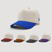 Casquette de baseball tendance, structurée, 5 panneaux, bicolore, visière incurvée, logo brodé personnalisé