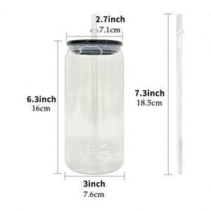 50Packs Clear Transparent 20Oz Acrylic Plastic Can With Colored Lid Uv Dtf <b>Wraps</b> <b>Vinyl</b> for Iced Coffee Soda - Product Image 4