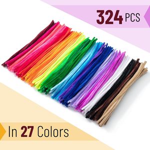 Nouveaux tiges de chenille colorées 100 pièces, nettoyeurs de tuyaux pelucheux DIY pour l'artisanat des enfants, la création de fleurs, fournitures artistiques éducatives, fil créatif - Product Image 2