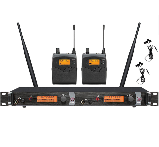 Wireless in Ear Monitor System Mono with 2 Bodypacks for Band, Studio, Musicians